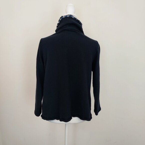 WHYCI Milano Lana Wool Blend Cowl Neck Navy Blue Pullover Sweater Size 12 - Picture 8 of 10